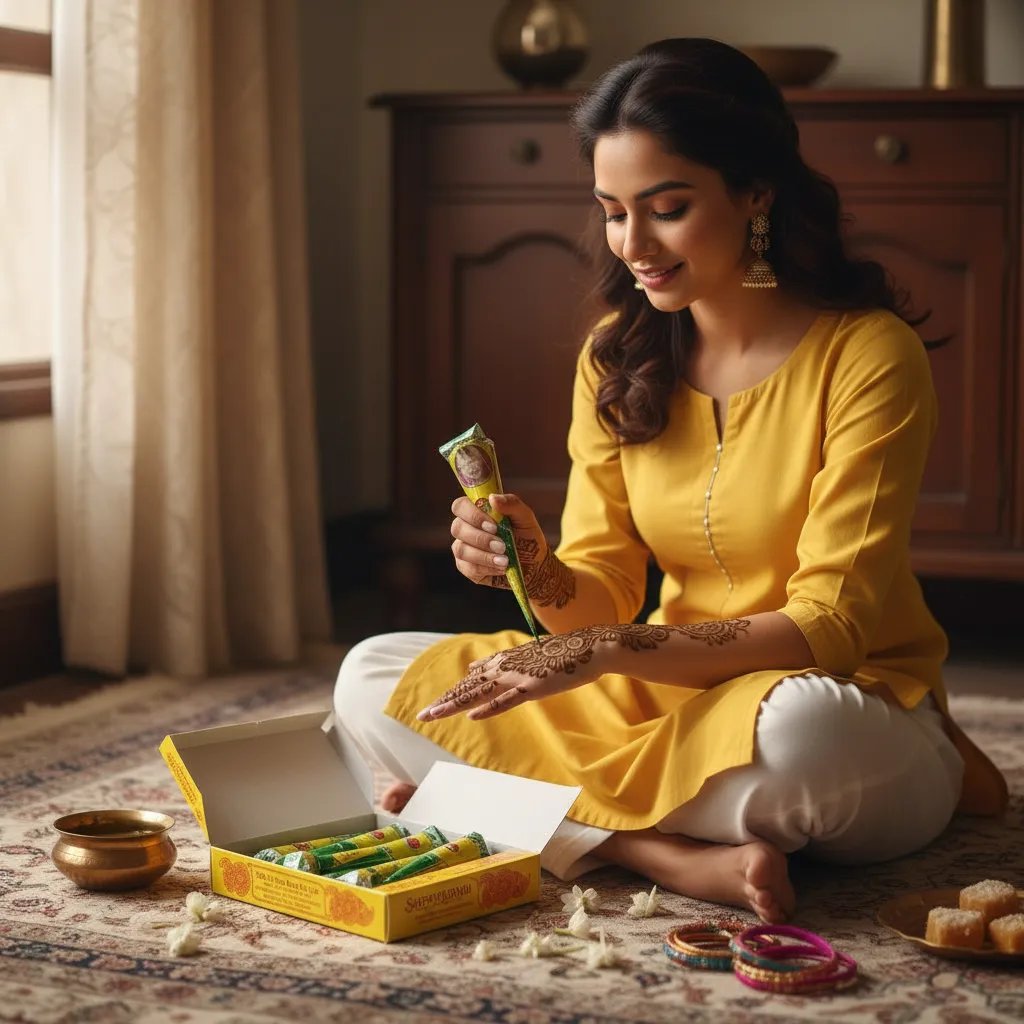 Supreme Mehendi Henna Cone | 100% Natural | Dark Color | Ready to Use - Image 6