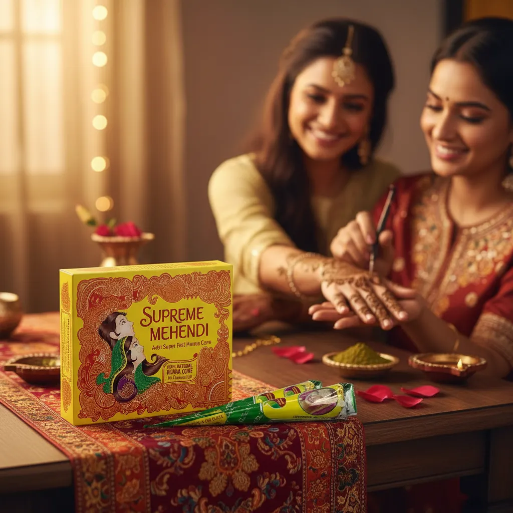 Supreme Mehendi Henna Cone | 100% Natural | Dark Color | Ready to Use - Image 4