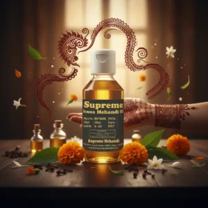 Supreme Henna Mehndi Oil – Natural Dark Color Enhancer for Mehndi | Long Lasting Stain Booster