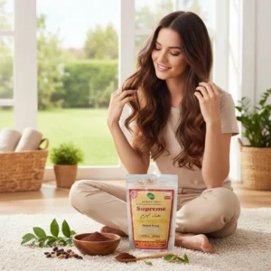 Supreme Herbal Henna Mehndi Powder – Natural Brown Color | With Amla & Shikakai | Chemical-Free Hair Color & Conditioner