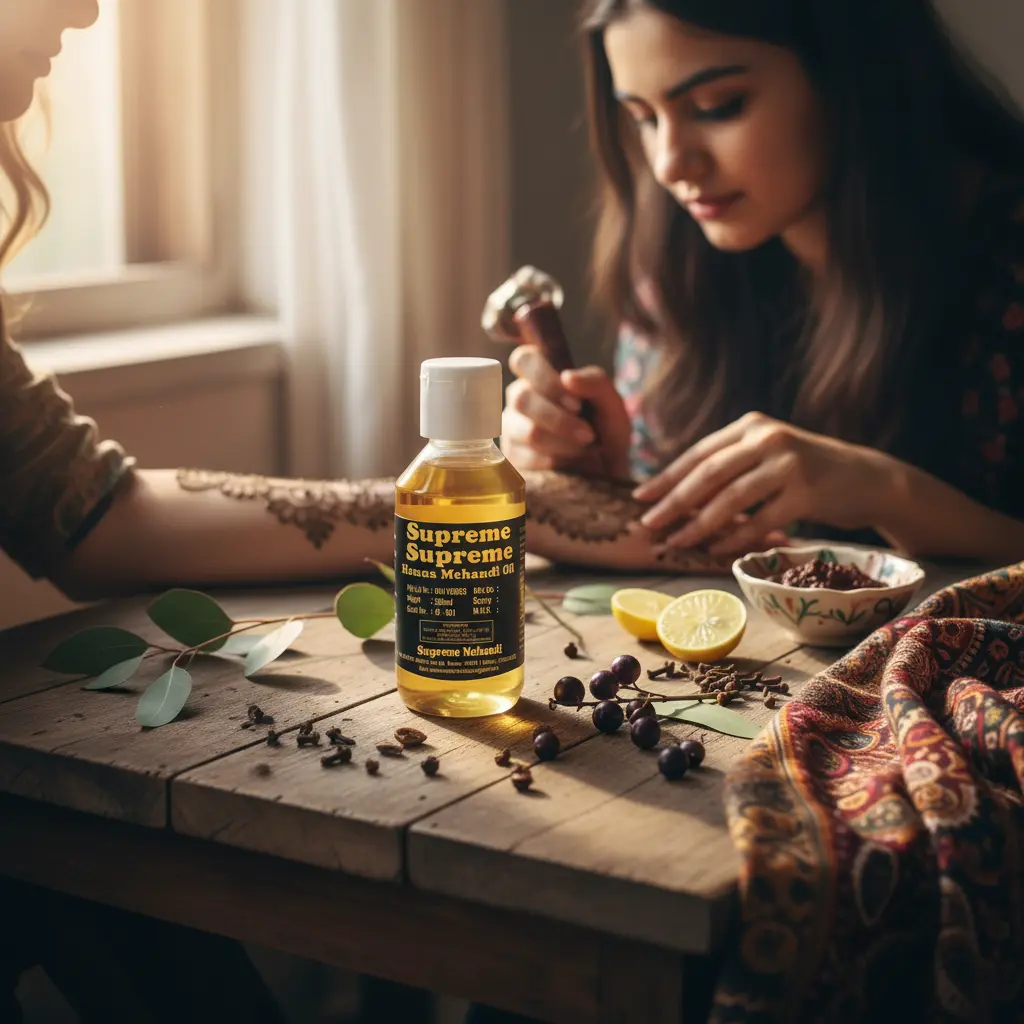 Supreme Henna Mehndi Oil – Natural Dark Color Enhancer for Mehndi | Long Lasting Stain Booster - Image 3