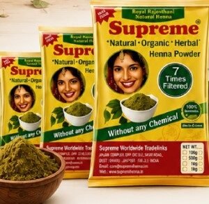 **Supreme Natural Organic Henna for Hands & Feet (7 Times Filtered) | 100% Natural & Organic Herbal Henna Powder**
