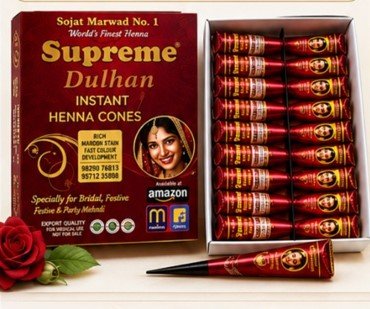 Instant Red Henna Cones