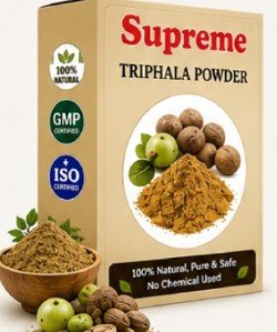 Supreme Triphala Powder | Traditional Herbal Blend of Amla, Haritaki & Bibhitaki | Natural Ayurvedic Powder for Hair, Skin & Scalp Care | 100g