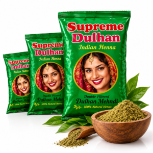 Supreme Dulhan Henna for Hands & Feet | 100% Natural Double Filtered Indian Mehndi Powder | Rich Dark & Long-Lasting Color | Bridal Mehndi for Weddings, Festivals & Celebrations